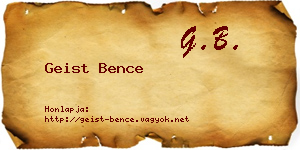 Geist Bence névjegykártya